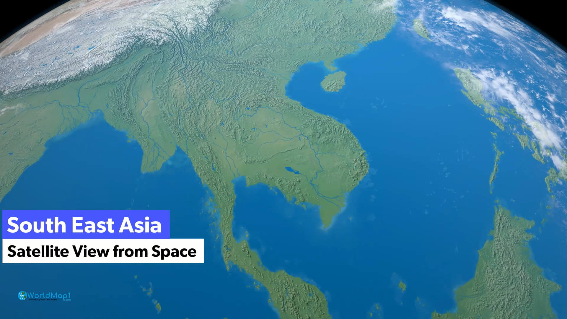 South East Asia Satellite View from Space